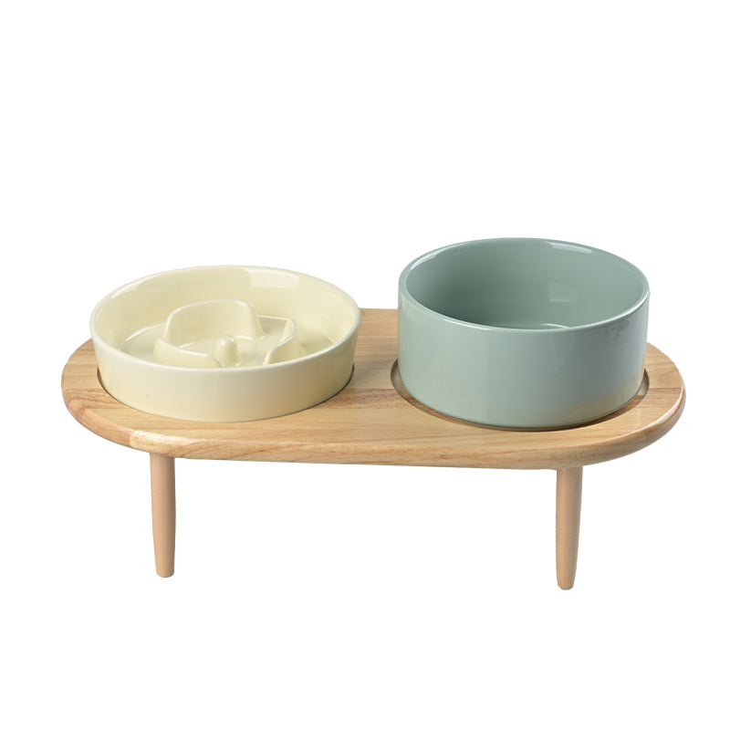 Raised Ceramics Slow Feeder Bowl Set
