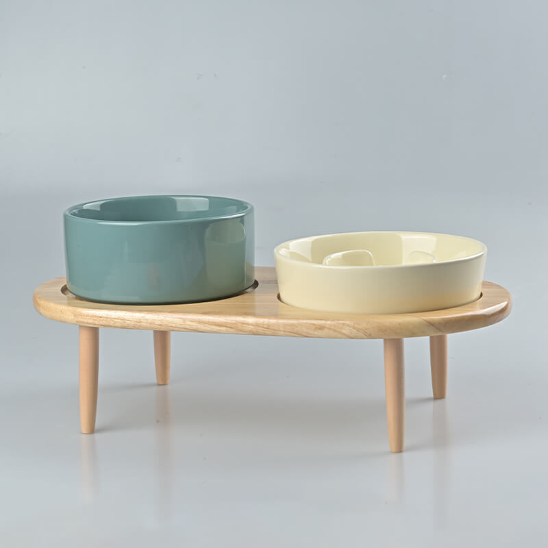 Raised Ceramics Slow Feeder Bowl Set