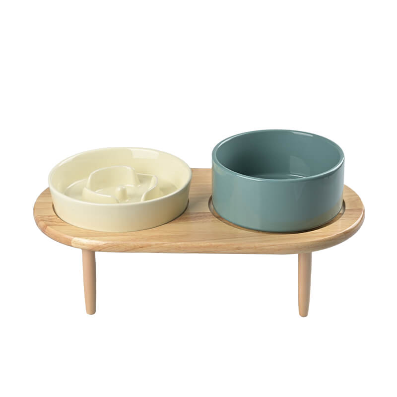 Raised Ceramics Slow Feeder Bowl Set