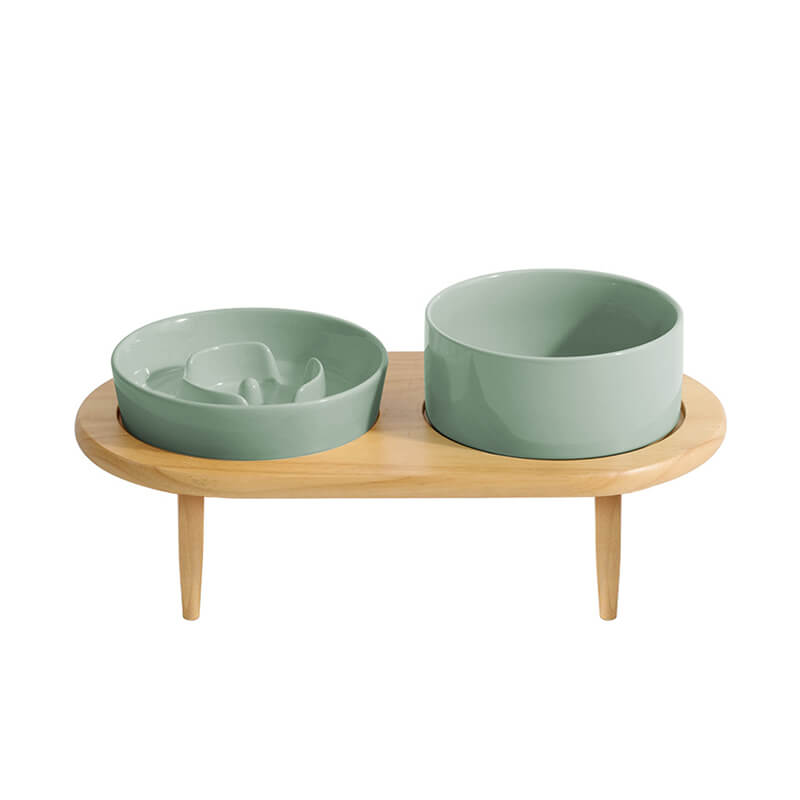 Raised Ceramics Slow Feeder Bowl Set